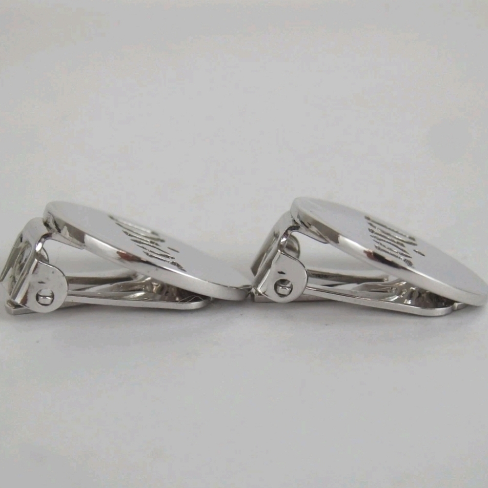 Dior Silver Logo Clip On Earrings - Picture 5 of 8